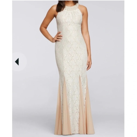 Cachet Dress For Homecoming, Bride, Prom, Lace & Pearl Beading Worn Once Size 16 - Picture 16 of 16